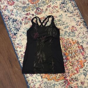 Lululemon Athletica Black and Purple Strappy Tank